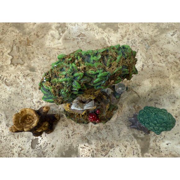Whimsical Tree-Themed Figurine Set of 3 Featuring Reading Tree Tree Stump Candle - Picture 7 of 10